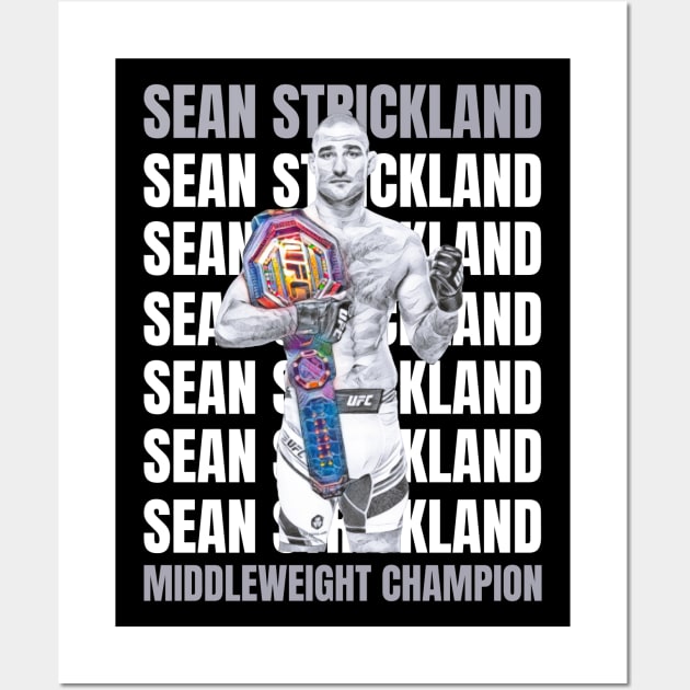 Sean Strickland New Middleweight Champion Wall Art by FightIsRight